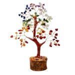 Seven Chakra Stone Crystal Gemstone Tree Bonsai Fortune Money Tree Showpieces Feng Shui Vastu Items for Positive Energy Spiritual Gifts 7 Chakra Natural Healing Crystals Prosperity Reiki Healing 100 Beads