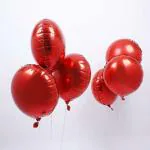 Festiko 18 Inch Round Shaped Mylar Foil Balloon Helium Balloon Birthday Supplies Wedding Decoration (Red)