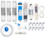 Hydroshell complete RO service filter kit of 80 GPD Membrane, Inline, UF, Mineral and TDS Meter with All accessories
