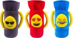 Ole Baby Multicolor Emoji Face Velvet Milk Feeding Bottle Cover With Handle 16X10X6.5 cm ,Pack Of 3
