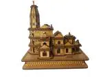 Sri Maruthi Enterprises Handmade Wooden Shri Ram Mandir Ayodhya Mandir for Home Decor and Pooja 3D Model Temple (5.5 x 3.1 x 5.5) inch