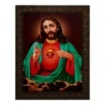 Indianara Multicolor Engineered Wood Jesus Christ Painting 25.4*33*1 cm