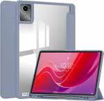 ProElite Cover for Lenovo Tab M11 Case Cover, Smart Flip Case Cover for Lenovo Tab M11 11 inch with Pen Holder, Lavender [Transparent Back]