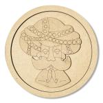 Earmark MDF Ram Ram Sa Cutout Engraved Design Wall Plate Base with Frame Cutout for DIY Craft