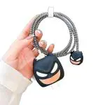 RUPELIK (iPhone 18W Charger Cover Bat Man) Cartoon 3D Design Protective Case Cover for 20W /18W iPhone USB-C Power Adapter Charger Case Cover (With Cable Protector) Bat Man