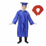 Kaku Fancy Dresses Graduation Gown With Hat & Stole/Scarf | Degree Costume For Convocation Dress For Boys & Girls (Blue, 3-4 Years) - Silk