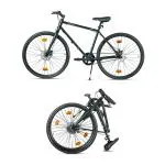 HORNBACK M1s World's First Full-Sized Diamond Frame Foldable/Folding Cycle for Unisex Youth & Adults | 20-inch Frame | 28-inch Wheel Size | No Assembly Required (Deep Forest Green)