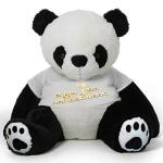 Hug N Feel Soft Toys White And Black Polyester Panda Bear Soft Toy - 6 feet