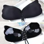 MIXCART Comfertable Sticky Bra, Backless Push Up Sticky Bra(Black Sticky Bra Pack Of 2 A)