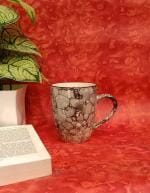 Caffeine Dark Grey, White Stoneware Coffee Mug