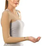 Tynor Compression Garment Arm Sleeve with Shoulder Cover, Beige, XL WIDE, 1 Unit