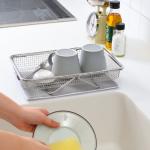 4tens Multipurpose Steel Over The Sink Food Strainer Fruit Vegetables Colander Basket for Kitchen