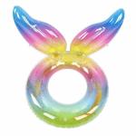 KidsZeeNie Rainbow Glitter Mermaid Wings 40IN Inflatable Swimming Rings Floater for Summer Fun |Swimming Ring Tube for Kids 9+,Boys,Girls,Adult|Circle Float Swim Tube for Pool Party, Lake, Beach