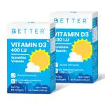 Bbetter Vitamin D3 400 Iu Supplement - 120 Softgels ,Pack Of 2