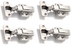 4-YOU Silver Stainless Steel Half Overlay Half Overlay 3D Hydraullic Clip On Concealed Hinges - 8 Degree Crank (pack of 2)
