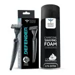 Bombay Shaving Company Dexter V6 Shaving Razor with 2X Creamier Charcoal Shaving Foam - 400 gm