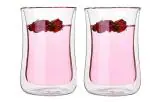 Ramkuwar Clear Double Insulated Coffee Glass Mugs Cold Drink Juice Glasses -300ml (Set Of 2)