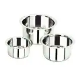 Super HK Silver Stainless Steel Tope (Pack of 3)