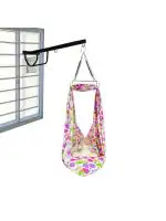 VParents Chunky Baby Swing Cradle with Spring and Metal Window Cradle Hanger (Pink)
