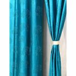 GOYCORS Aqua Printed Polyester Door Curtain 7 ft