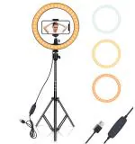 Eyuvaa Black 10 Inch Led Ring Light With 60 Inch Tripod Stand Tabletop Stand And Phone Holder