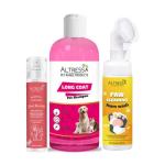 Altressa Good Morning Odour Remover 100ml | Long Coat Pet Shampoo 300ml | Paw Cleaning Foam Wash 150ml Pack of 3