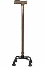 entros Premium Aluminium Height Adjustable quadripod 4 Leg Curved Walking Stick - KL934