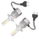 AllExtreme EXC6H4W C6-H4 LED Headlight Light Bulb Super Bright Car Bulbs Halogen Replacement Conversion Kit with Hi,Lo Beam for Cars (36W, White, 2 PCS)