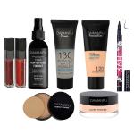 KA CAYLA all in one big matte makeup combo kit of 8 amazing items foundation, primer and compact
