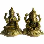 ORAMSA Lord Ganesha and Goddess Laxmi Statue Hindu God Ganpati Lakshmi Murti for Home Office Decor Diwali Gift Idol for Puja