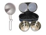 First Front Aluminium Tadka Pan With 2 Pcs Bag Lunch Box and (Multicolour, Pack of 2)
