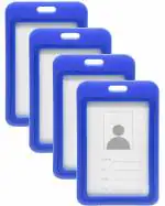 Shining Zon Vertical Plastic 2 Side Display Box ID Card Holder for Men and Women for Office School College with Premium Lanyard (Pack Of 5)