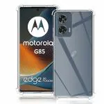 eZell Motorola G85 5G Back Case with Military Grade Bumper Corners, Crystal Clear Slim Soft Silicone Back Cover Transparent Protective Shockproof Heavy Duty Pouch for Moto G85 5G