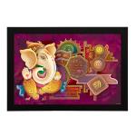 Masstone Shree Ganesha UV Laminated Framed Digital Reprint Painting 20 x 14 Inch