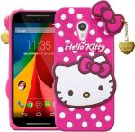 WEBKREATURE Mobile Cover for Motorola Moto G (2nd Generation) (Pink, Grip Case)