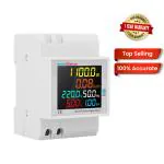 amiciSense 6 in 1 AC 40-300V 100A Digital Energy Meter, Frequency/Power Factor/Active Power/Current/Voltage Monitoring Device with Colorful LCD Display, Monitor Power Consumption (22kW)