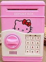 WIFI COLLECTION Atm Kids Piggy Savings Bank With Electronic Lock Piggy Bank Atm With Password (Hello Kitty), Electronic, Multi