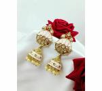 Gyaan Jewels Handmade Gold Plated Jhumki Earring Beige, Gold (Women and Girls)