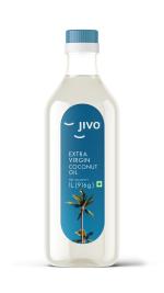 JIVO EXTRA Virgin Coconut Oil, 1L|1000ML|Nourishing Oil Bottle for Skin, Hair Growth & Cooking