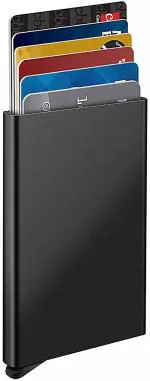 StealODeal Black Automatic Pop Up Slim Aluminium Debit Credit 6 Card Holder (Set Of 1)