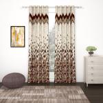 Story@Home Elegant Look Jacquard Geometric Design Single Long Door Curtain 9 Feet (46