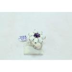 RAJASTHAN GEMS Sterling silver 925 women's ring natural purple amethsyt synthetic opal stones