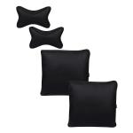 Able Dolphin Kit Comphy Pillow Square Cushion and Neckrest Necksupporters Black for KIA Carnival Set of 4 Pcs