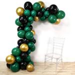 RG Accessories Green, Black, Gold Solid Balloon For Jungle/Forest Theme Birthday Party (Pack Of 60)