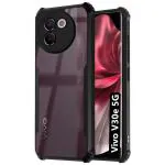 Fashionury Shockproof Crystal Clear Back Cover Case for Vivo V30e 5G | 360 Degree Protection | Protective Design | Transparent Back Cover Vivo V30e 5G (Black Bumper)