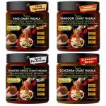 Herbexo Chaat Masala Flavor Fusion Quartet: Hing Harmony, Spice Perfection, Tandoori Temptation, Schezwan Roast (50 Gram each)