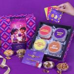 Healthy Treat Nourishing Rakhi Gift Hamper | Dry-Fruits Snacks Rakhi Cards, Roli Chawal, Rakhi