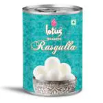 Lotus Bikaneri Rasgulla Tin Pack 1.25 KG, Chenna Rosogolla, 100% Vegetarian, Pack of 1