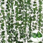 HerbalPrash Artificial Plants Leaves Ivy Garlands Plant Greenery Hanging Vine Creeper Home Decor Door Wall Balcony Decoration Party Festival Craft, 80 Leaves(6 pcs, Vine)