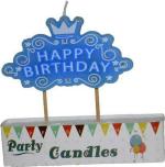 My Party Suppliers Multicolor Crown Shape Happy Birthday for Party Decorations Wax Candles (6 x 3 x 5 cm)